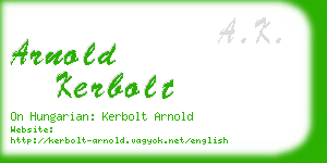 arnold kerbolt business card